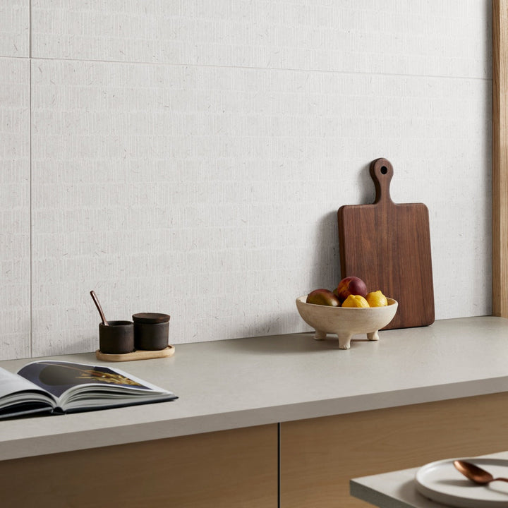 Hikari Bamboo Chalk White 24x48 Textured Matte Porcelain Tile - Lux Tile