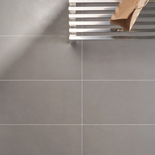 Lux Tile Cenere Gray Matte Porcelain Tile 12x24 Double Loaded