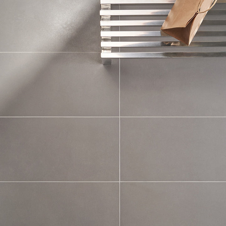 Lux Tile Cenere Gray Matte Porcelain Tile 12x24 Double Loaded