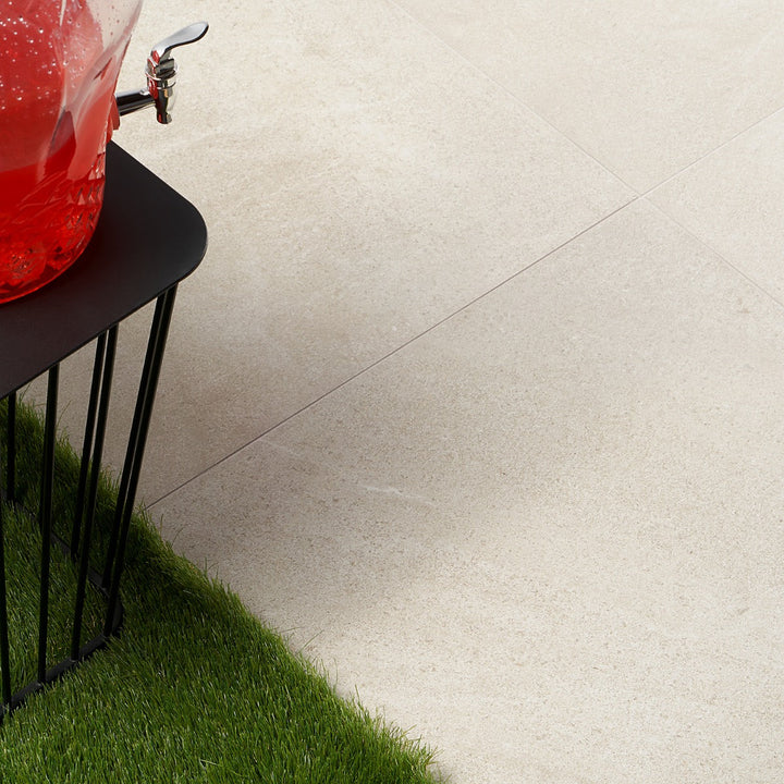 Rushmore Park Beige 24x24 Matte Porcelain Tile - Durable Limestone Look