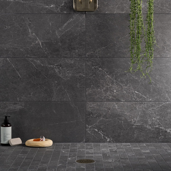 ZenTech Graphite Gray 12x24 Matte Porcelain Tile by Lux Tile