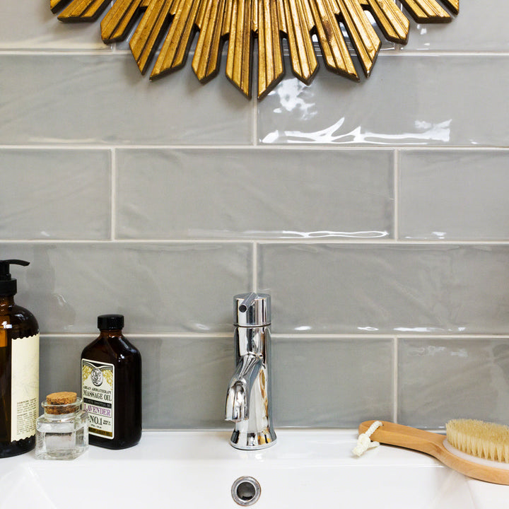Santa Monica Gray 4x12 Polished Ceramic Subway Tile