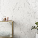 Amalfi Statuario White 6" Hexagon Polished Porcelain Tile - Lux Tile