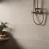 Stoneside Cream Beige Chevron 12x36 Matte Ceramic Tile