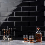 Park Hill Black 4x12 Polished Porcelain Subway Tile