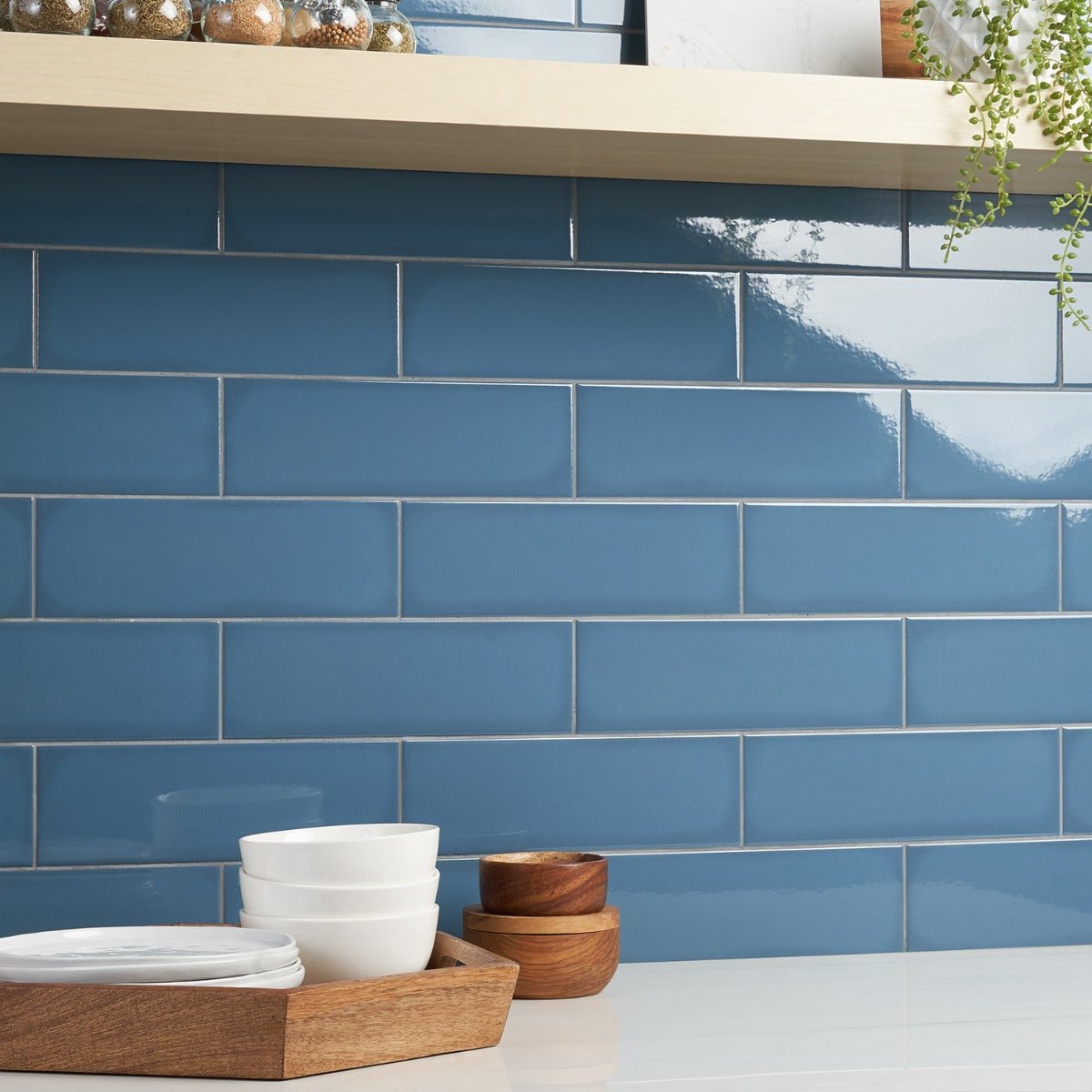Park Hill Blue 4x12 Polished Porcelain Subway Tile - Tilebar