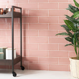 Lux Tile Park Hill Pink 4x12 Polished Porcelain Subway Tile