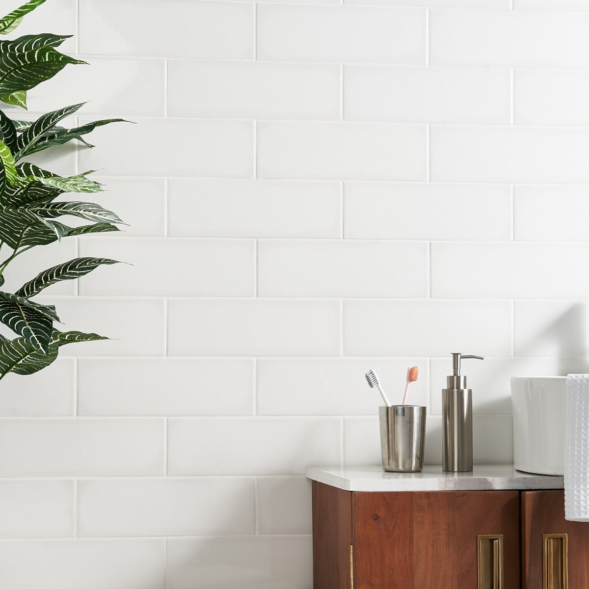 Park Hill White 4x12 Polished Porcelain Subway Tile - Tilebar