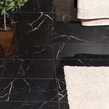 Marble Tech Port Laurent Black 12x24 Matte Porcelain Tile - Lux Tile