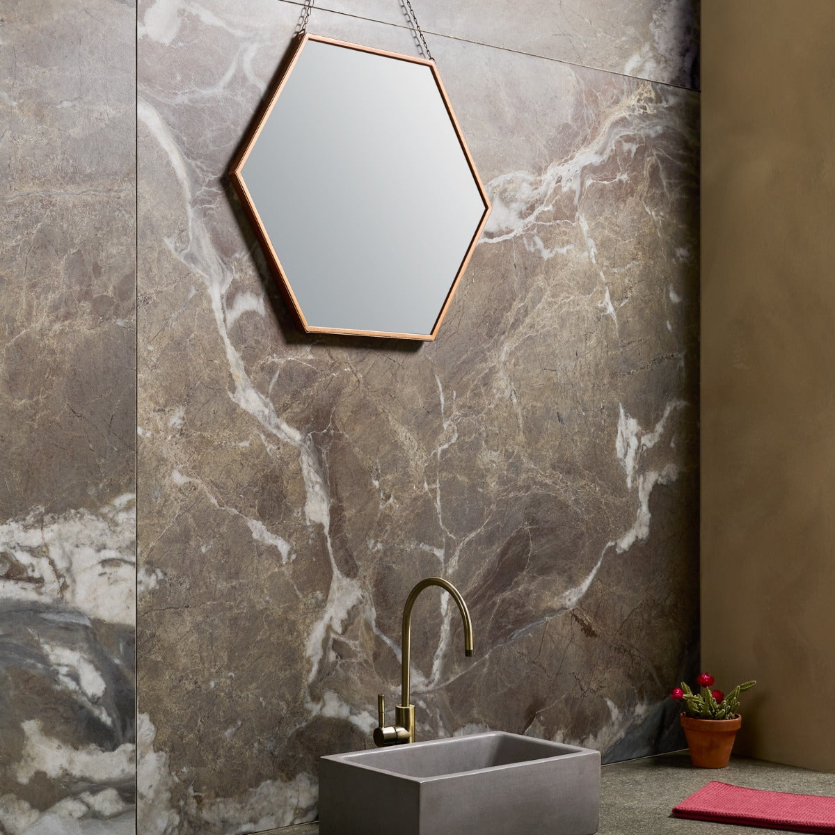 Tilebar Autograph Espresso Brown 48x48 Marble Look Satin Porcelain Tile