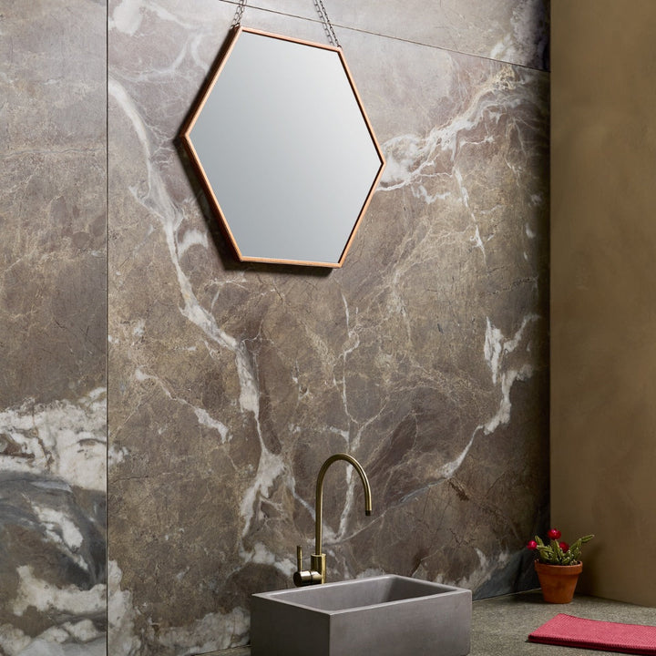 Tilebar Autograph Espresso Brown 48x48 Marble Look Satin Porcelain Tile