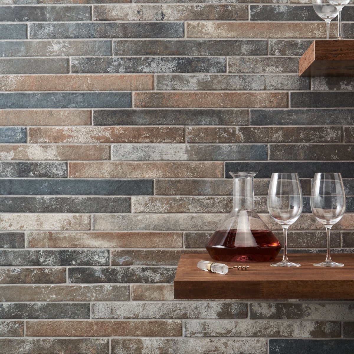 Industrial Red Mix Matte Porcelain Tile - 2x18