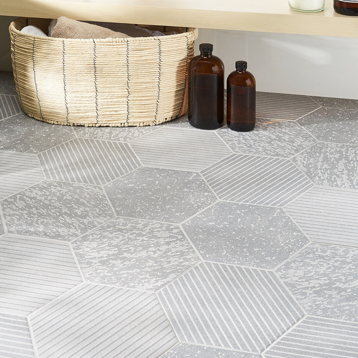 Texstone Gray Hexagon Matte Porcelain Tile - Lux Tile