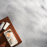 Texstone Gris Gray 9" Hexagon Matte Porcelain Tile - Lux Tile