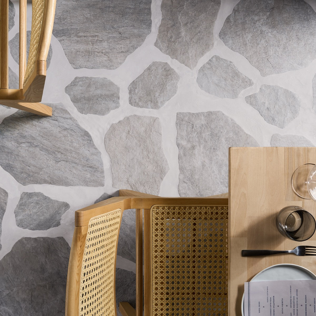 Pathstone Gris Gray Textured Matte Porcelain Flagstone Tile - Lux Tile