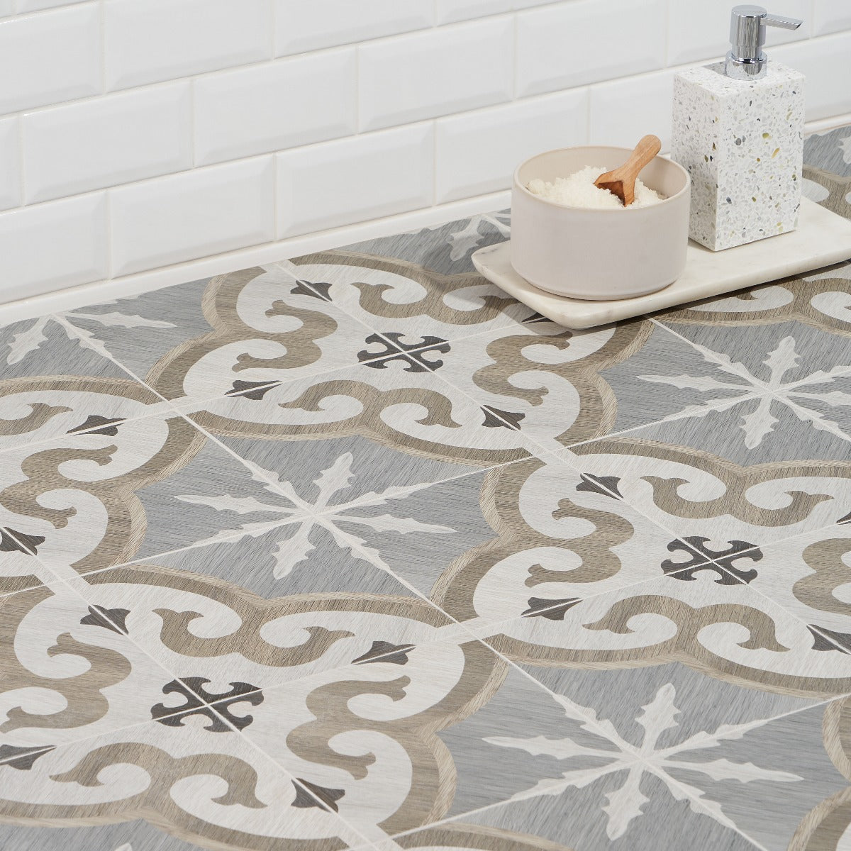 Delancey Briar Oak Multicolor 8x8 Matte Porcelain Tile - Lux Tile