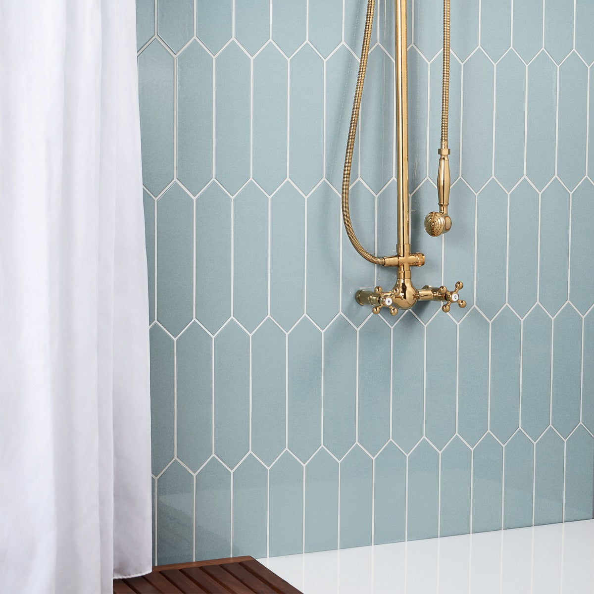 Tehama Crackled Blue 3x12 Ceramic Tile - Lux Tile