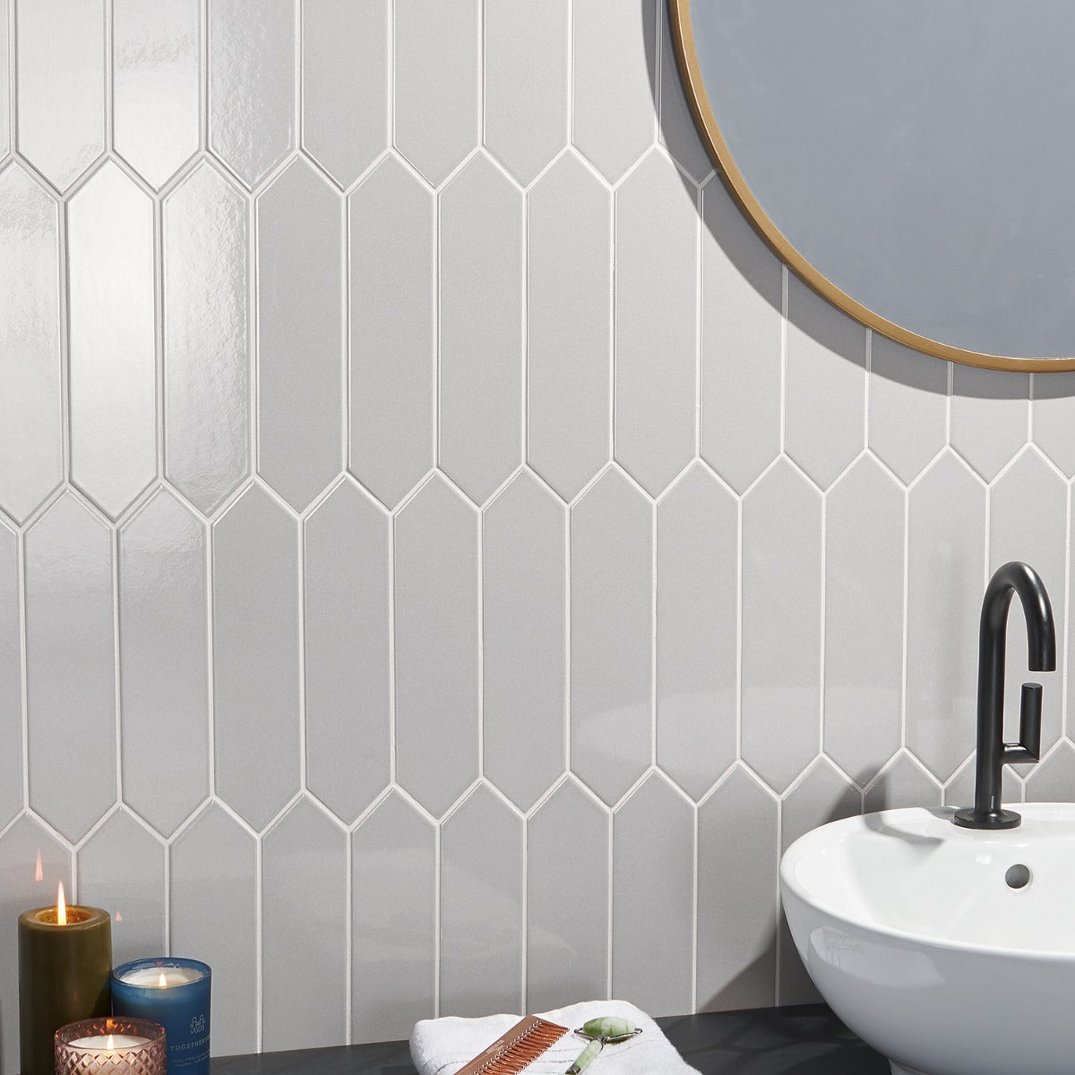 Tehama Crackled Gray 3x12 Polished Ceramic Tile - Lux Tile