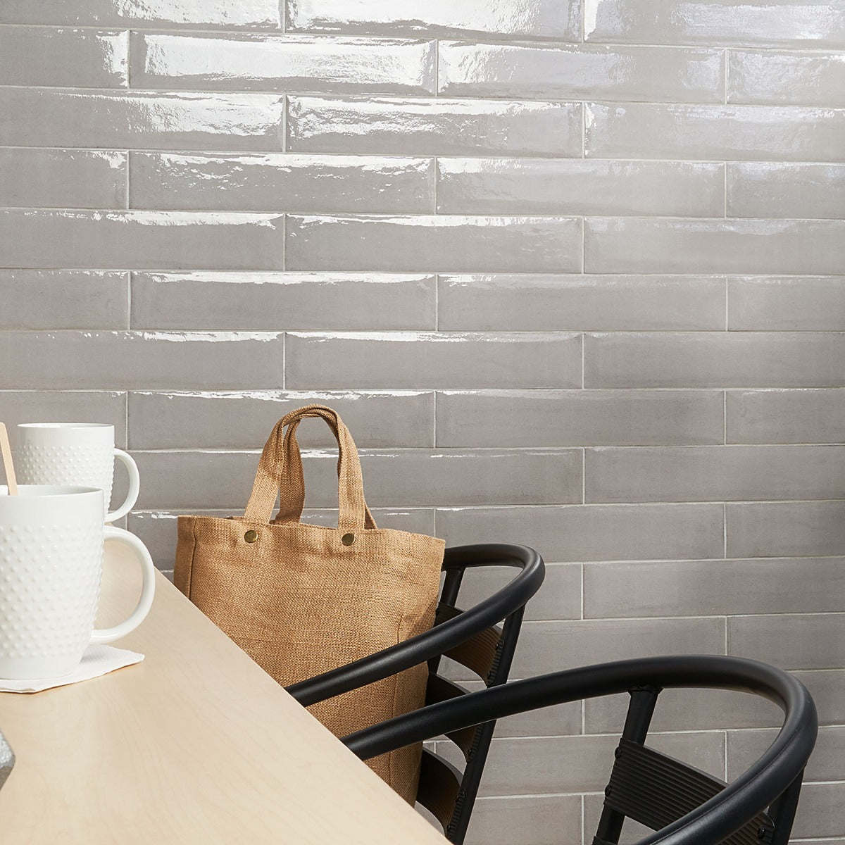 Tilebar Grigio Gray 3x16 Polished Porcelain Subway Tile