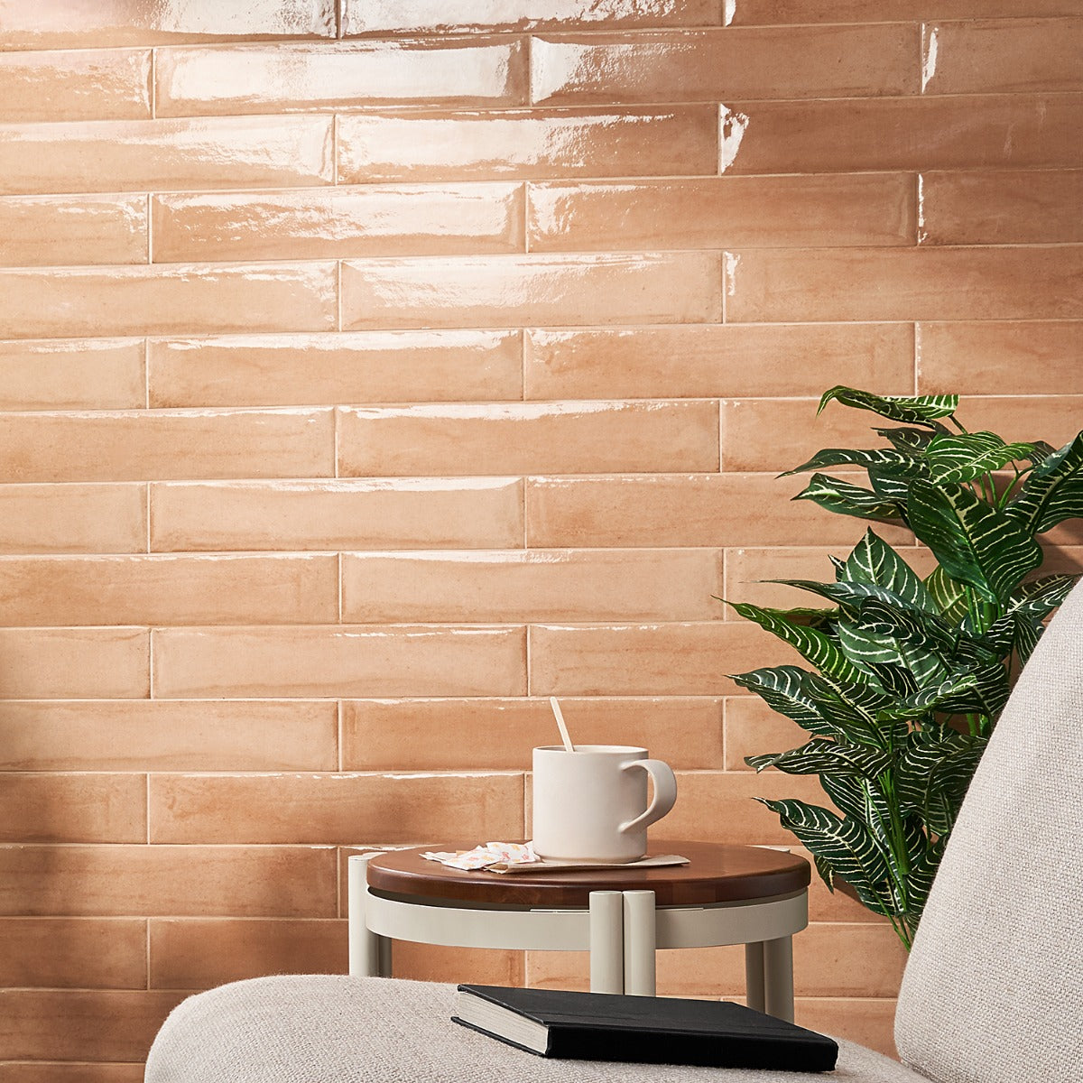 Lux Tile Paint Terracotta Brown 3x16 Glossy Porcelain Subway Tile