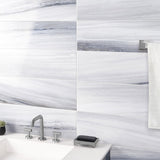 Everest Blue 8x24 Polished Ceramic Tile - Luxurious Marble Look