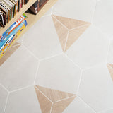 Lux Tile Pergola Wood White 12.5" Hexagon Matte Porcelain Tile