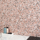 Lux Tile Six Hexagon Earth Pink 12.5" Terrazzo Look Matte Porcelain Tile