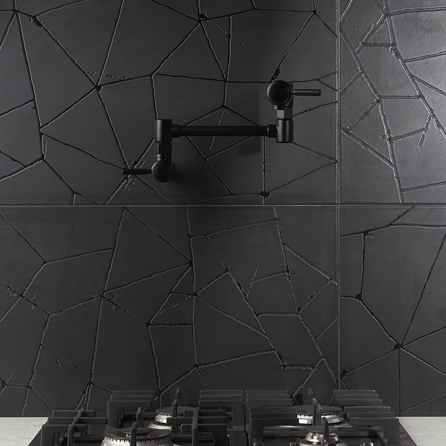 Faber Black 16x32 Matte Porcelain Tile - Lux Tile