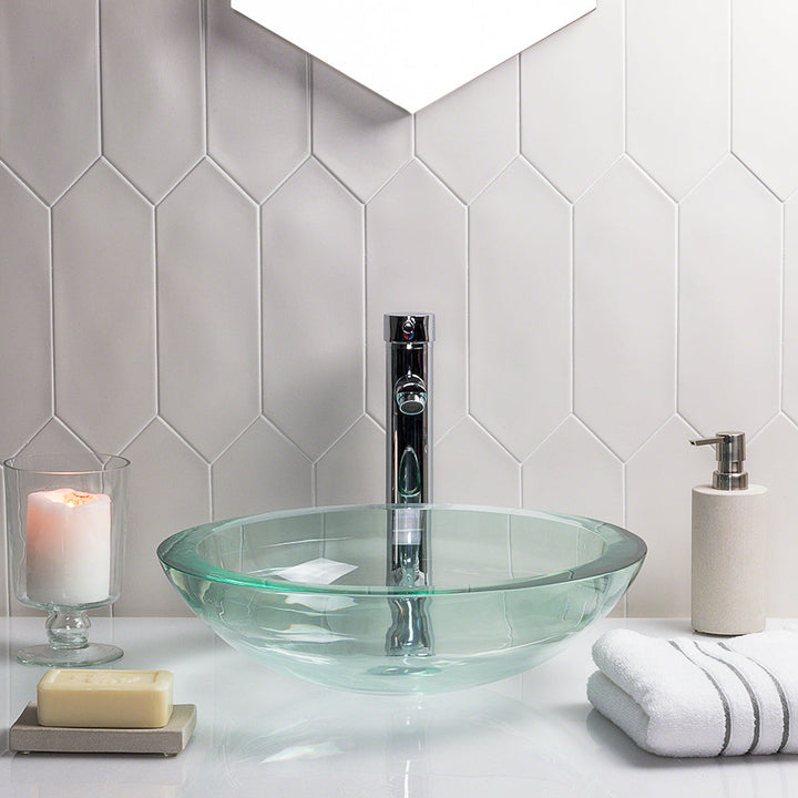 Lux Tile Aliante White 4x12 Picket Matte Porcelain Tile