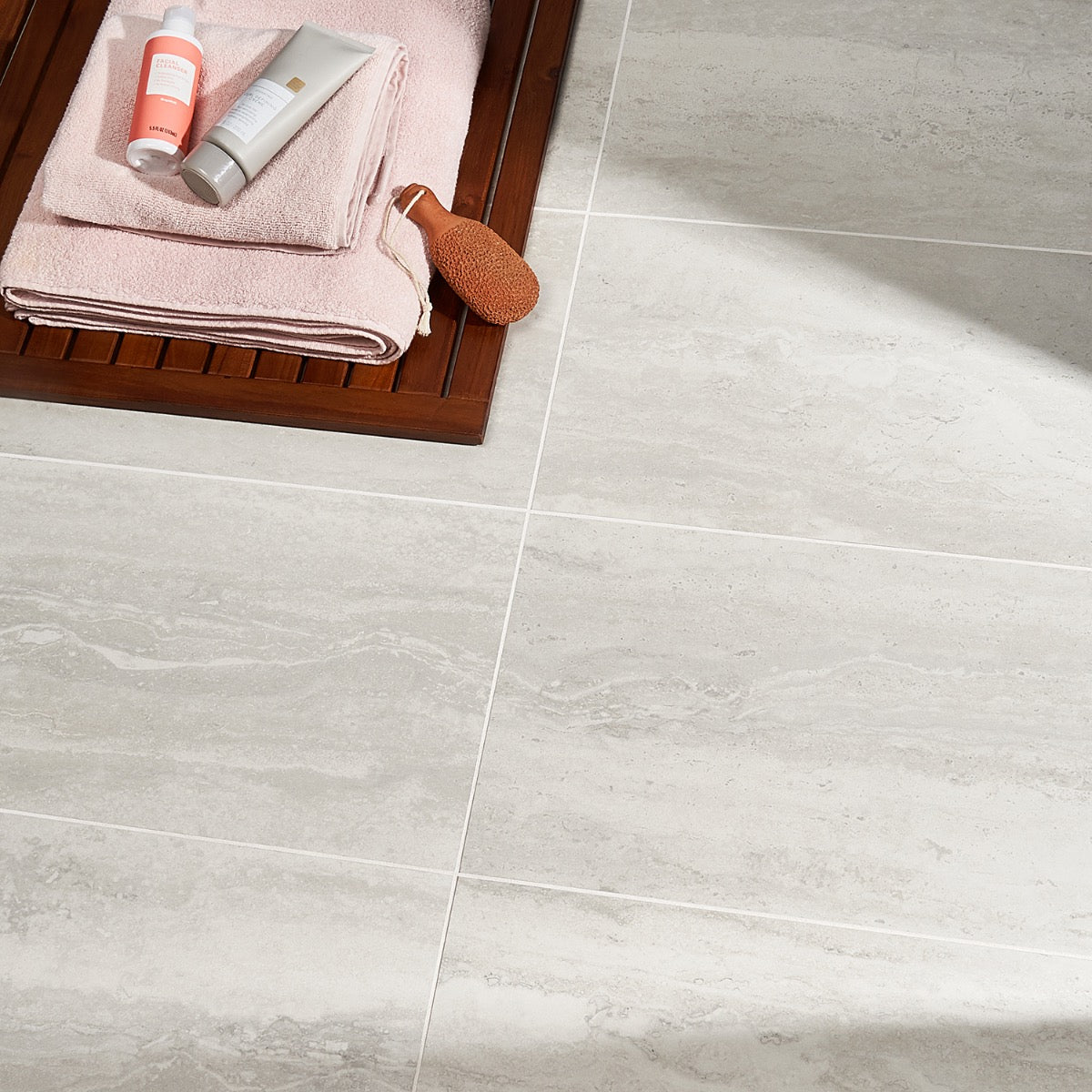 Basic Travertine Cotton White 12x24 Matte Porcelain Tile - Lux Tile