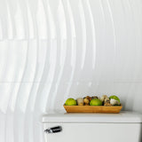 Gentle Waves White 12x36 Polished Ceramic Wall Tile