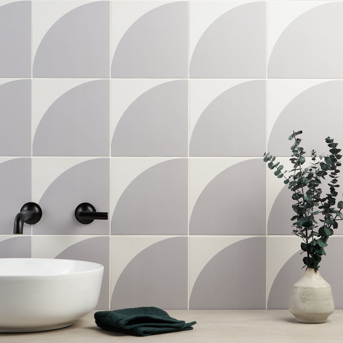 Stacy Garcia Maddox Deco Cool Gray 8x8 Matte Porcelain Tile