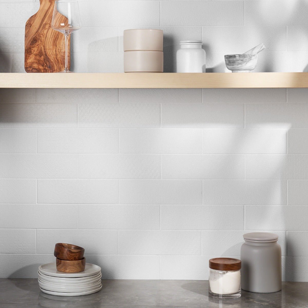 Tessuto White Matte Porcelain Subway Tile 4x12 - Made in Italy