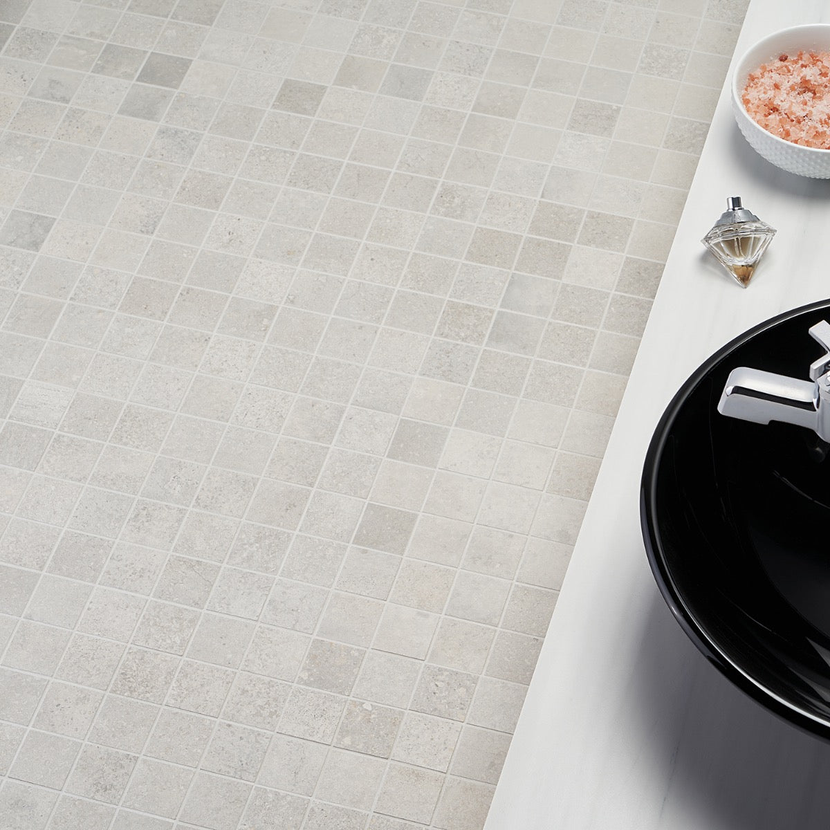 Bronx Argent Silver 2x2 Matte Porcelain Mosaic Tile - Durable Industrial Design