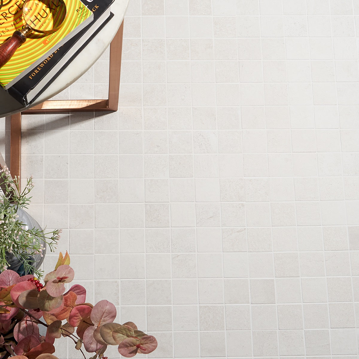 Bronx White Matte Porcelain Mosaic Tile - 2x2 Inches