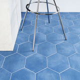 HexArt Azul Blue 8" Hexagon Matte Porcelain Tile - Lux Tile