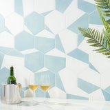 HexArt Pop Turquoise 8" Hexagon Matte Porcelain Tile - Lux Tile