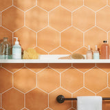 HexArt Orange 8" Hexagon Matte Porcelain Tile - Lux Tile