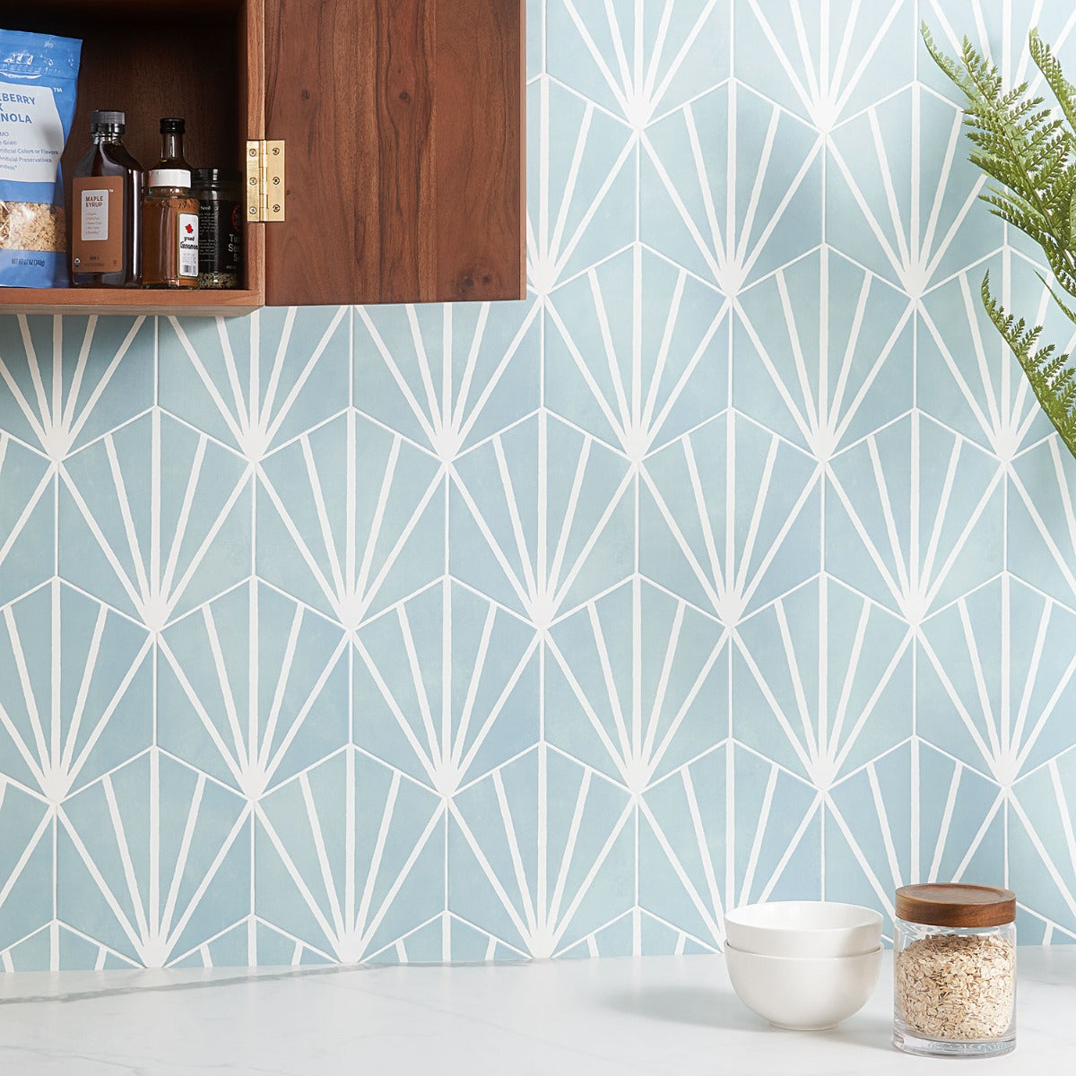 HexArt Deco Turquoise 8" Hexagon Matte Porcelain Tile - Lux Tile