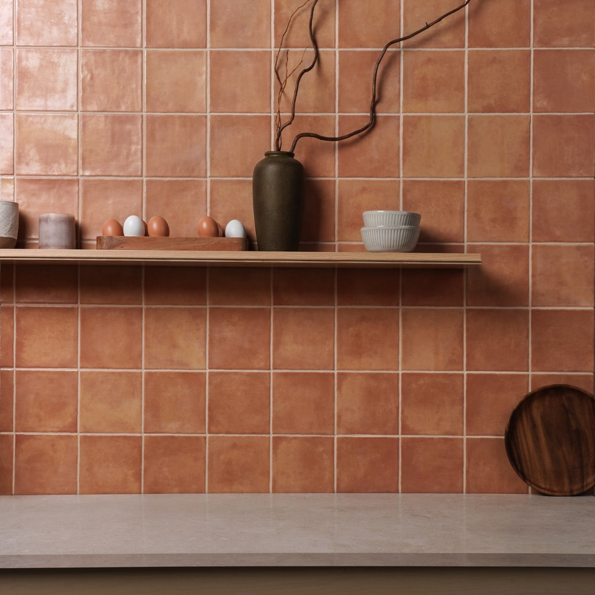 Paula Purroy Talia Terracotta 5x5 Matte Ceramic Tile - Lux Tile