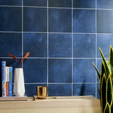 Art Geo Blue 8x8 Matte Porcelain Tile by Elizabeth Sutton