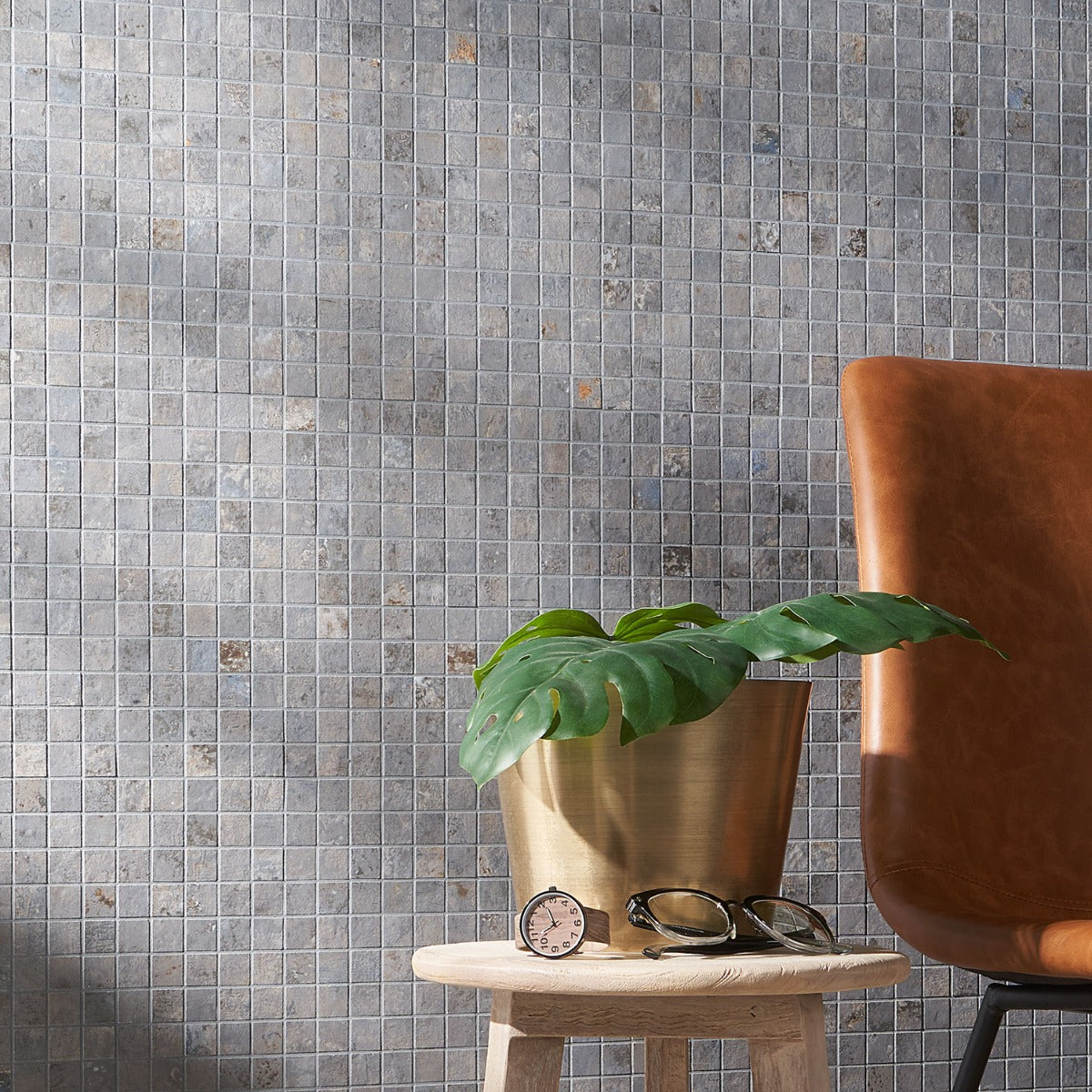 Tilebar Portrait Ocean Blue 1x1 Matte Porcelain Mosaic Tile