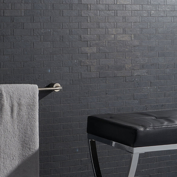 Lux Tile Portrait Black Weave Matte Porcelain Mosaic Tile