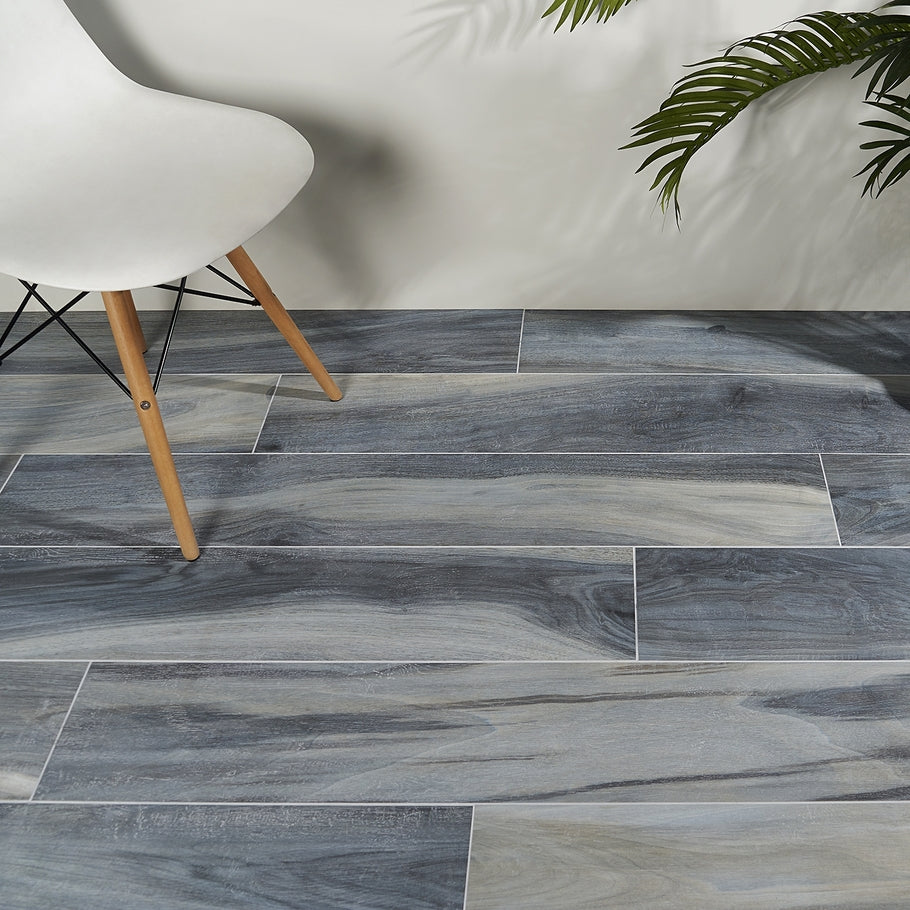 Lux Tile Brazilian Tiger Blue 8x48 Matte Porcelain Tile