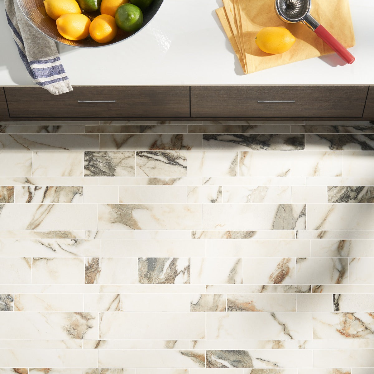 Dreamstone Calacatta Rustico Polished Porcelain Mosaic Tile
