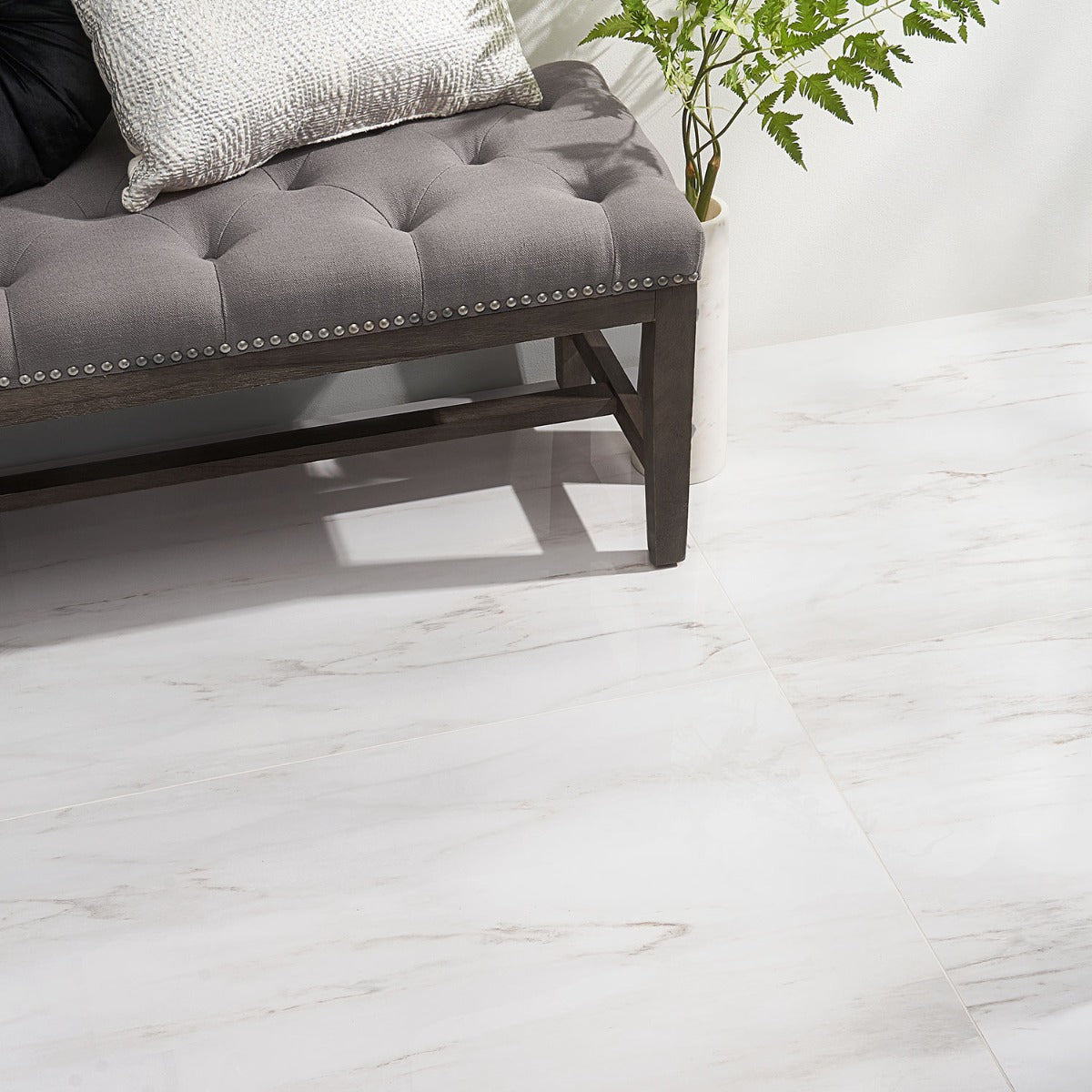 Tilebar DreamStone Dolomite Snow White 24x48 Polished Porcelain Tile