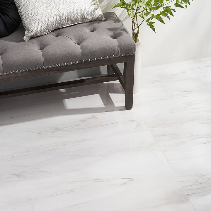 Tilebar DreamStone Dolomite Snow White 24x48 Polished Porcelain Tile