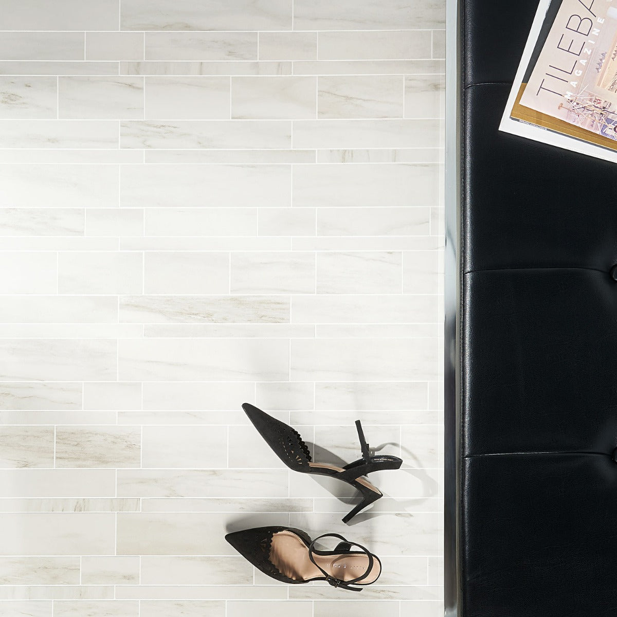 DreamStone Dolomite Snow Railroad Matte Porcelain Mosaic Tile