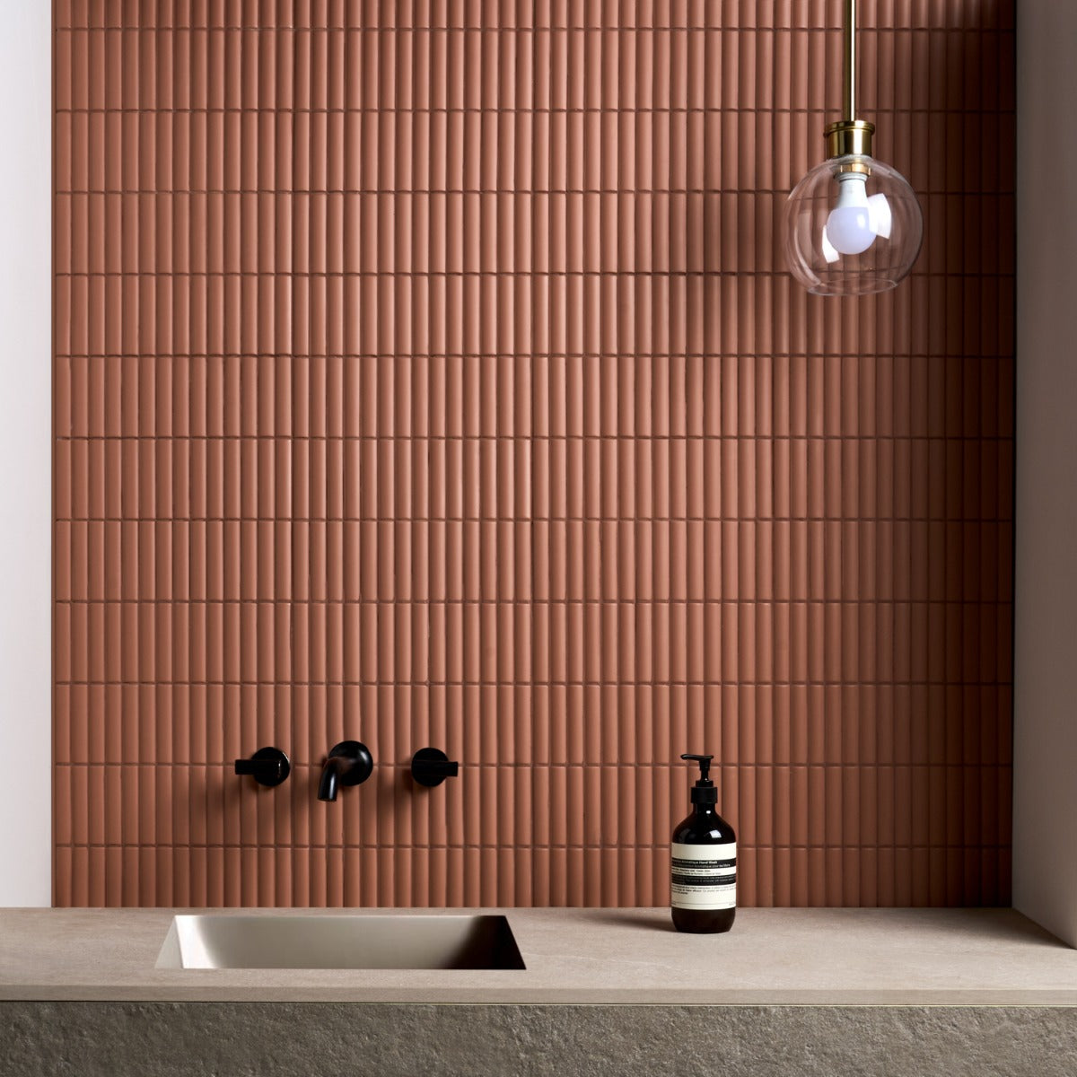 Roller Ribbed Terracotta 4x12 3D Matte Fluted Ceramic Tile
