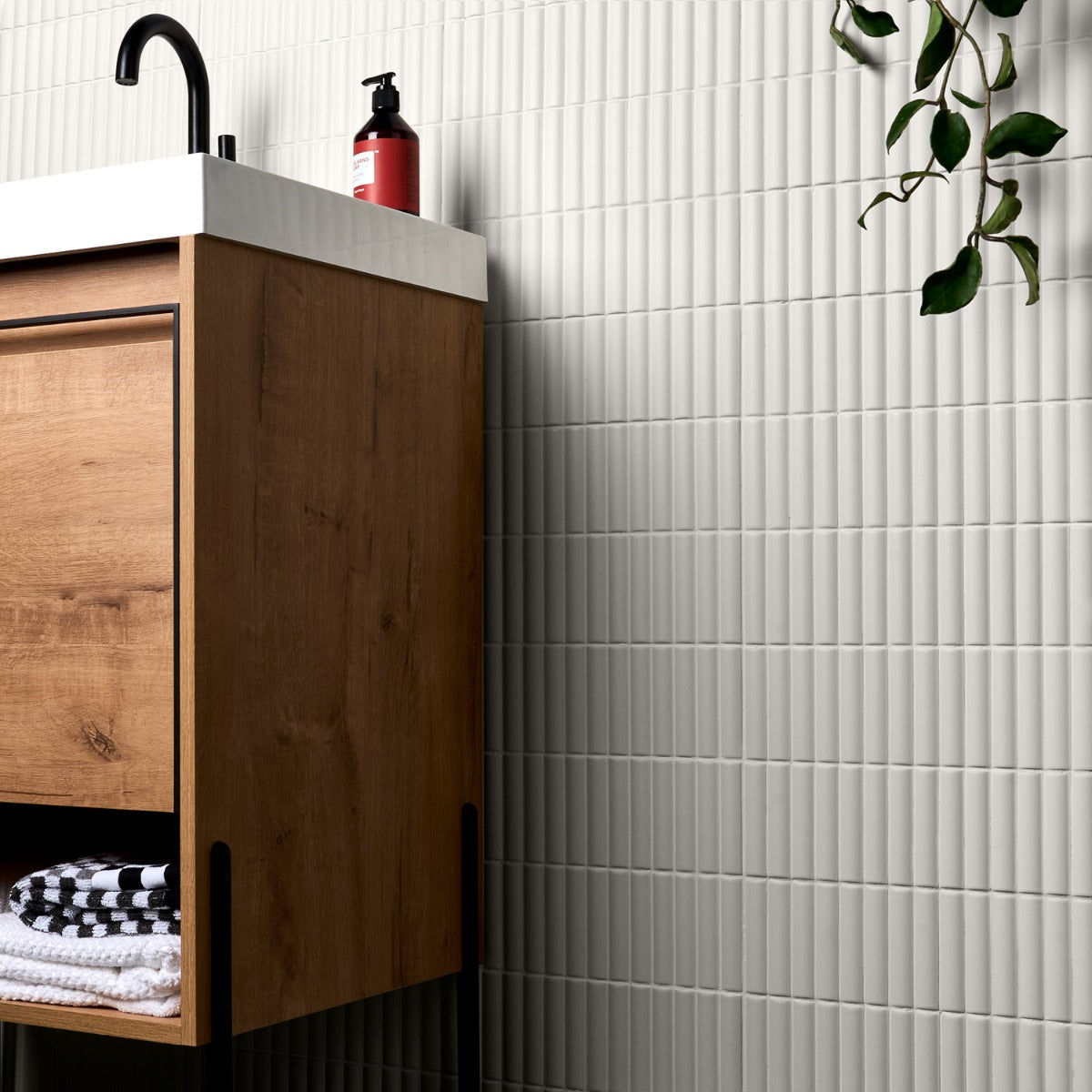 Roller Ribbed White 4x12 3D Matte Ceramic Tile - Tilebar